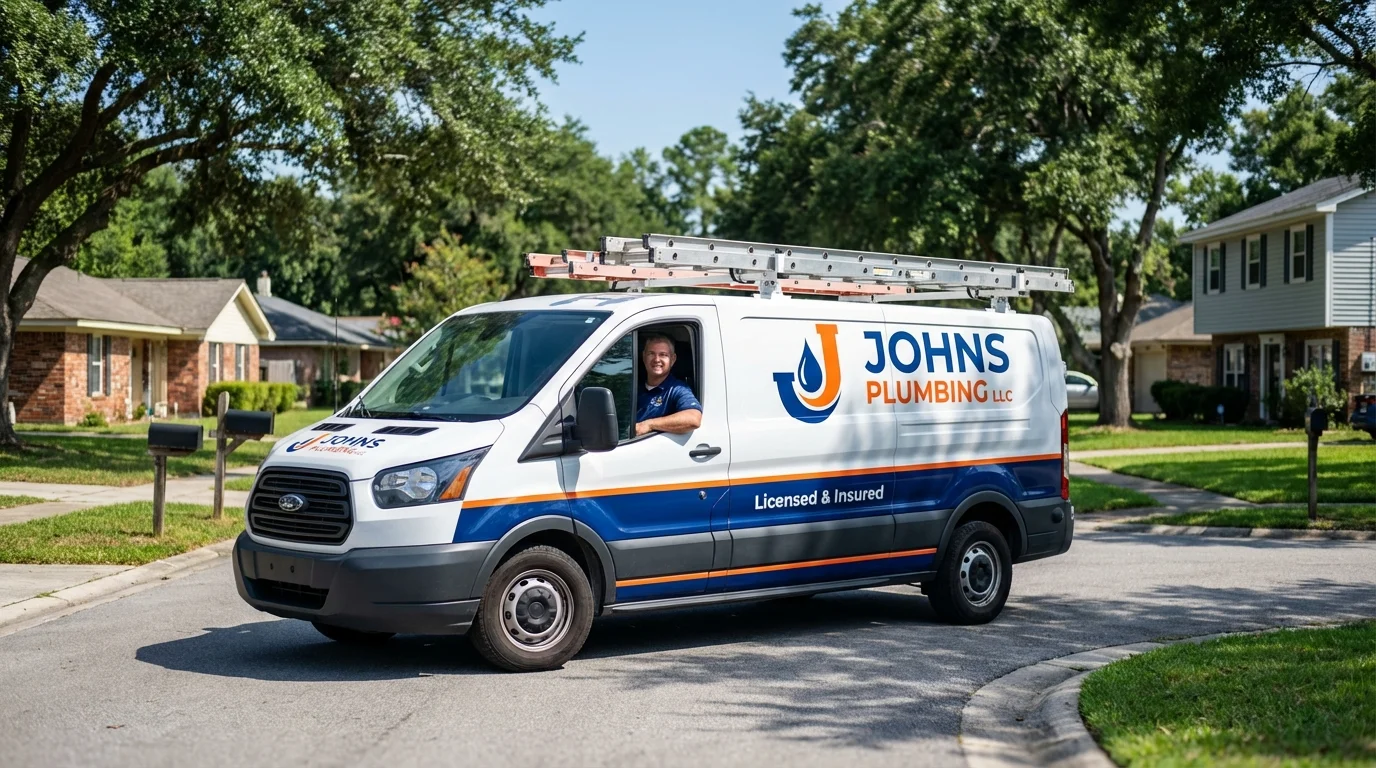 Johns Plumbing LLC service van in Sainte Genevieve, MO