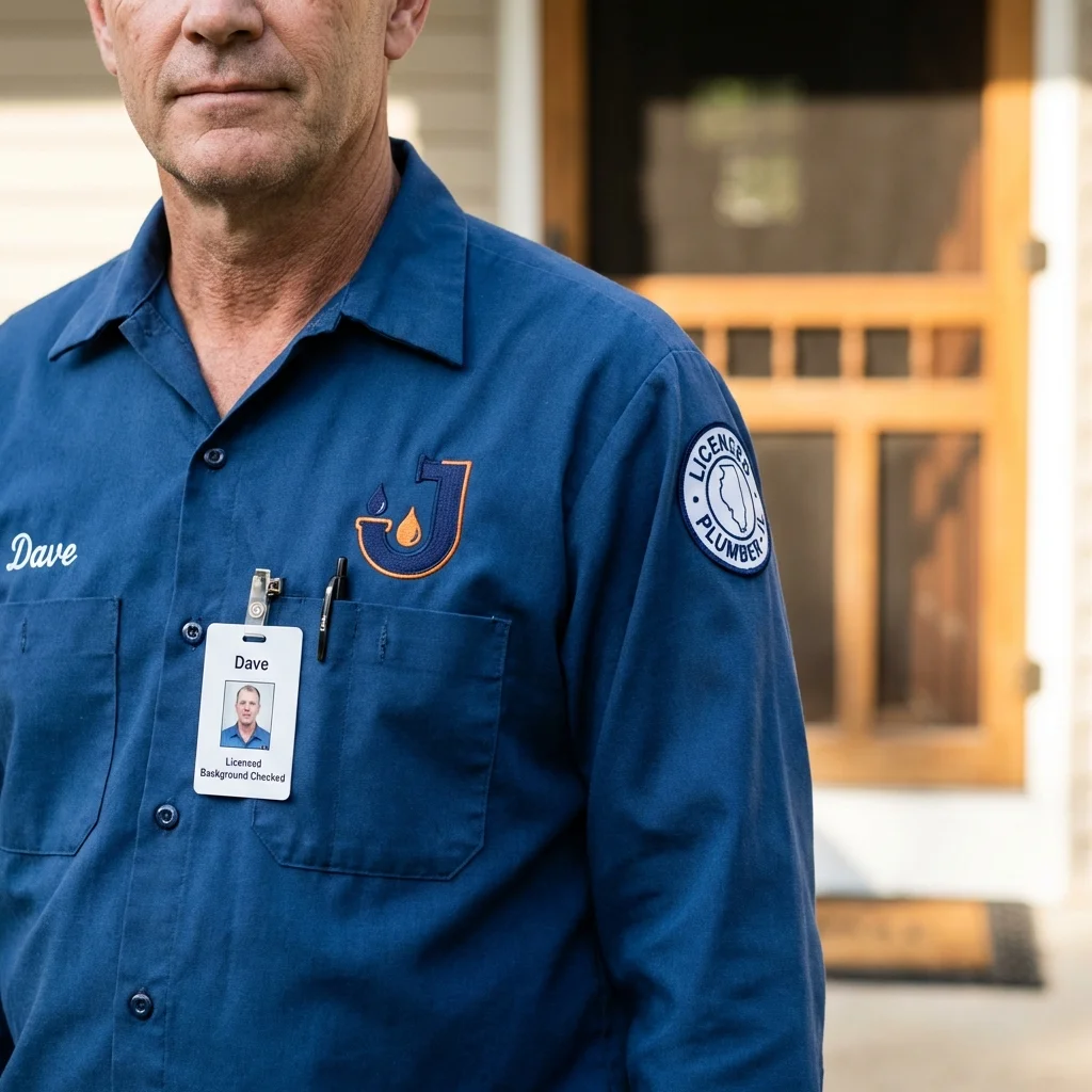 Licensed plumber showing ID badge in Sainte Genevieve, MO